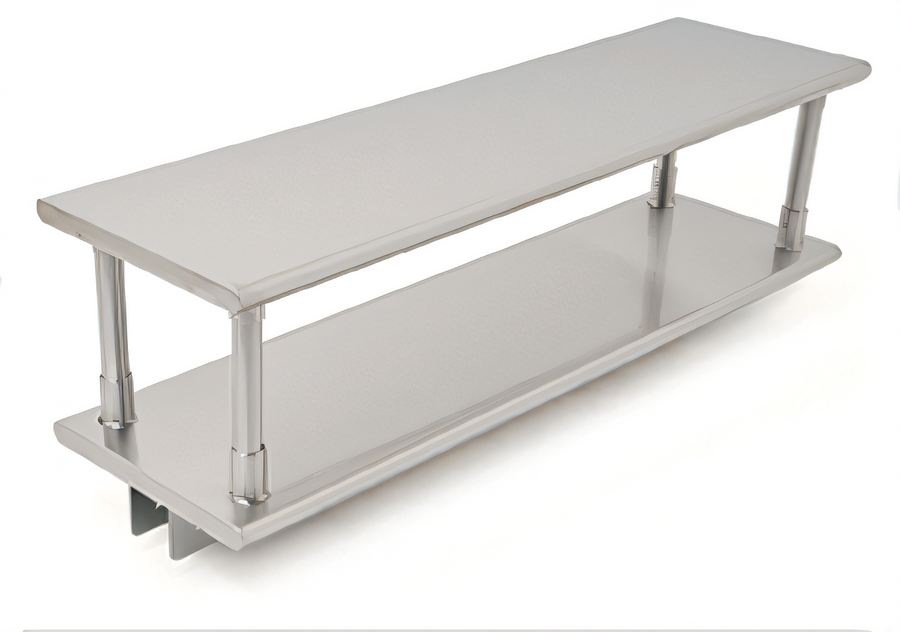 Product image #1 for Eagle Pass-Thru Wall-Mounted Shelf with Overshelf, 144-Inch W x 18-Inch D, 304 Stainless Steel