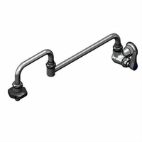 T&S Brass Wall-Mount Single-Control Pot Filler Faucet with 18-Inch Double Joint Swing Nozzle and Lever Handle