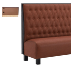 Thumbnail image #1 for ATSMFG ATS AT&S-ASWB-K48-BT GR6 Kevin Wall Booth, 48" high, Sewn Button-tuft back, removable sinuous spring seat with connecting links, upholstered