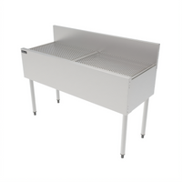Perlick Top Shelf 48-Inch Freestanding Stainless Steel Underbar Drainboard with 6-Inch Backsplash