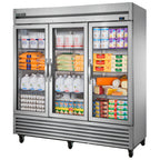 Thumbnail image #1 for True General Foodservice T-72G-HC~FGD01 Three-Section Framed Glass Door Reach-In Refrigerator, Self-Contained Bottom Mount
