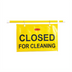 Thumbnail image #1 for Rubbermaid Commercial Closed For Cleaning Safety Sign, English, Yellow, 44 x 13 Inches