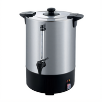 Winco 100-Cup Electric Commercial Coffee Urn, 16 Liter, 304 Stainless Steel