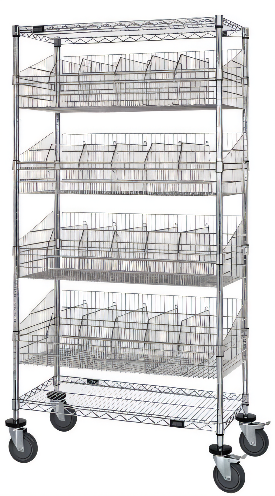 Product image #1 for Quantum 36-Inch x 18-Inch Chrome-Plated Wire Basket Cart with 1200 lb. Capacity