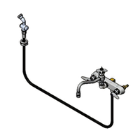 T&S Brass Workboard Faucet with 8-Inch Swing Nozzle and Hose Spray, 8-Inch Centers