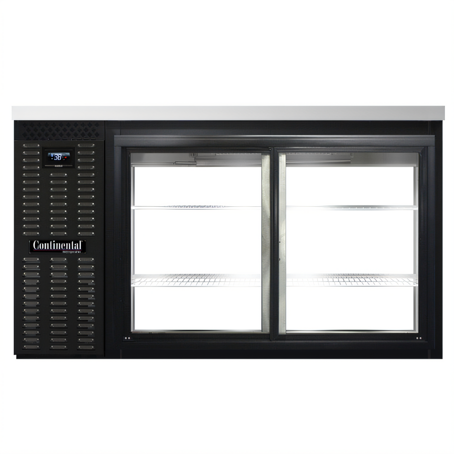 Product image #1 for Continental Refrigerator BB59NSGDPT 59" Back Bar Display Pass-Thru Cooler with Sliding Glass Doors