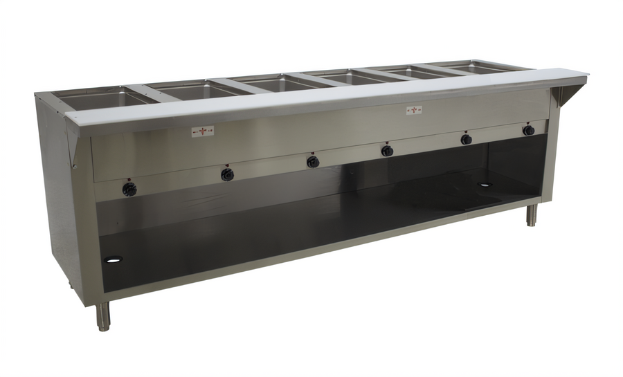 Product image #1 for Advance Tabco Triumph Supreme Electric 6-Well Open-Well Hot Food Table with Enclosed Base, Stainless Steel, 208/240V