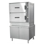 Thumbnail image #1 for Crown SCX-16 Two Compartment Steam Coil Convection Steamer with Cabinet Base