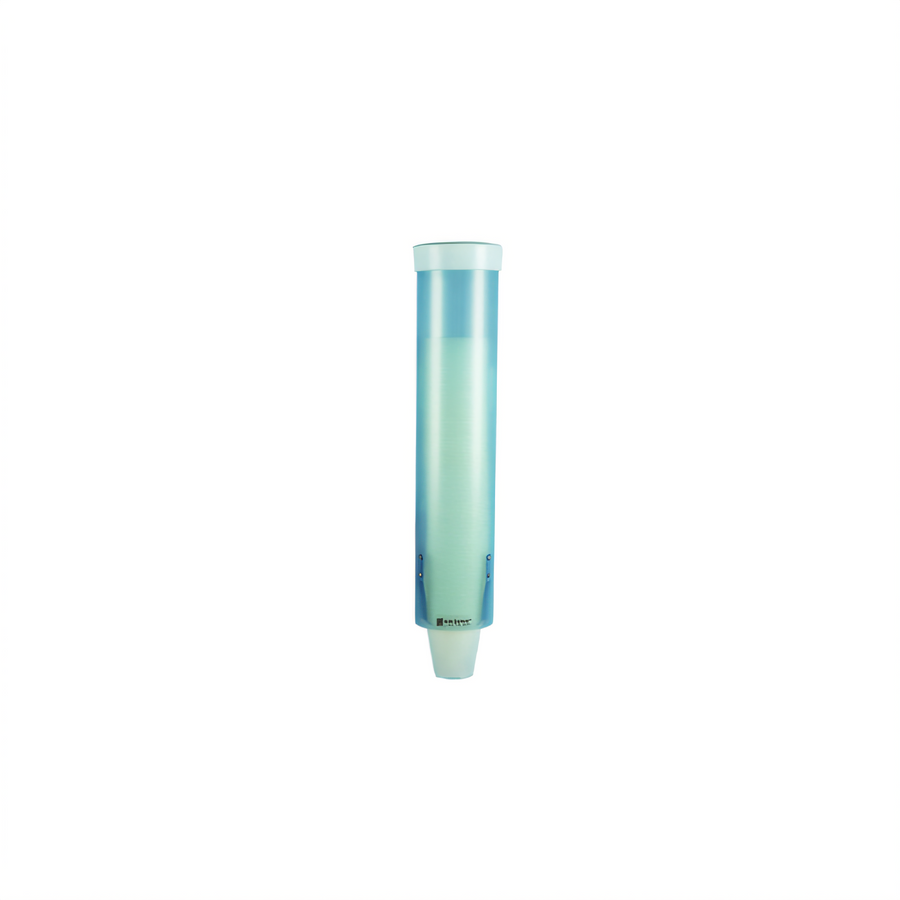 Product image #1 for San Jamar Medium Pull-Type Wall-Mount Water Cup Dispenser, 16 Inch Tube, Frosted Blue