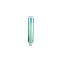 San Jamar Medium Pull-Type Wall-Mount Water Cup Dispenser, 16 Inch Tube, Frosted Blue