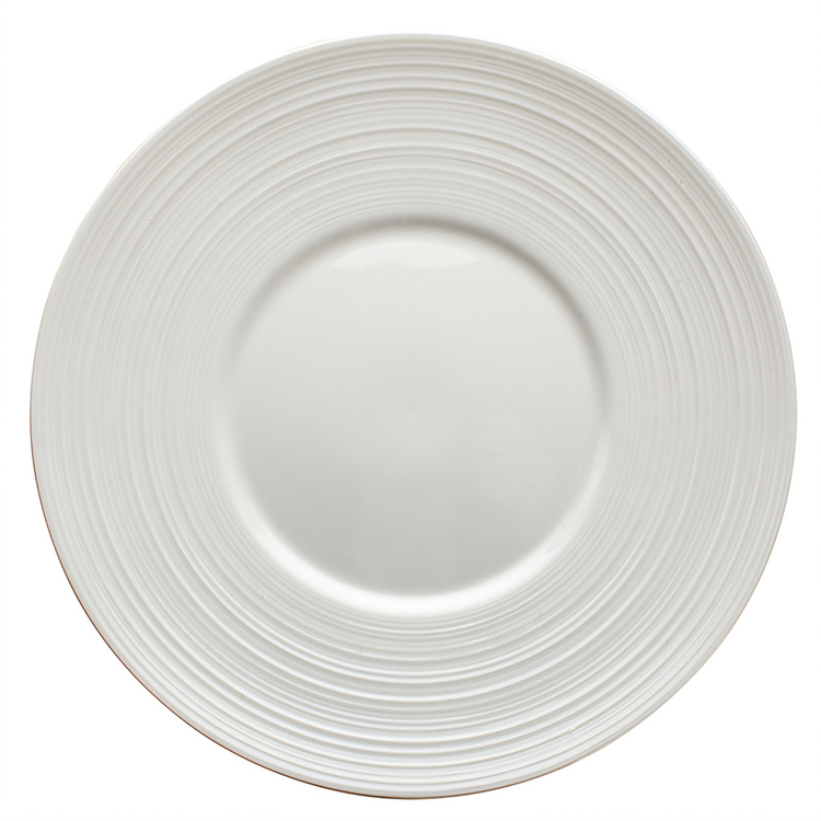 Product image #1 for Ardesia Zendo 8-1/8 Inch Round Wide Rim Embossed Porcelain Plate