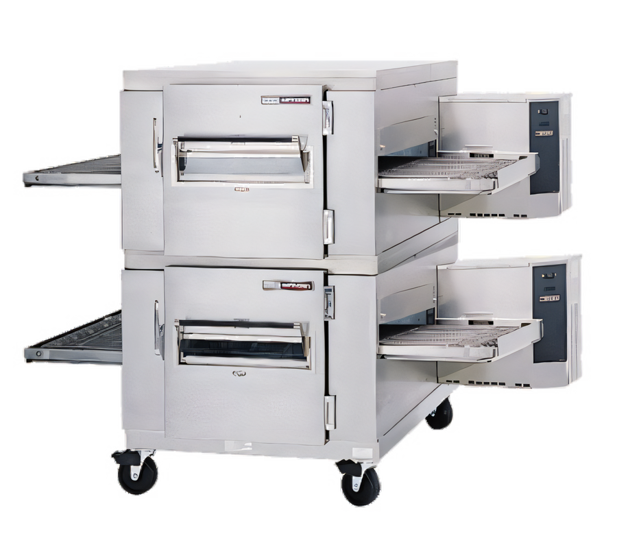 Product image #1 for Lincoln Impinger I 1400 Series Double-Stack Gas Conveyor Oven Package with Glass Access Windows