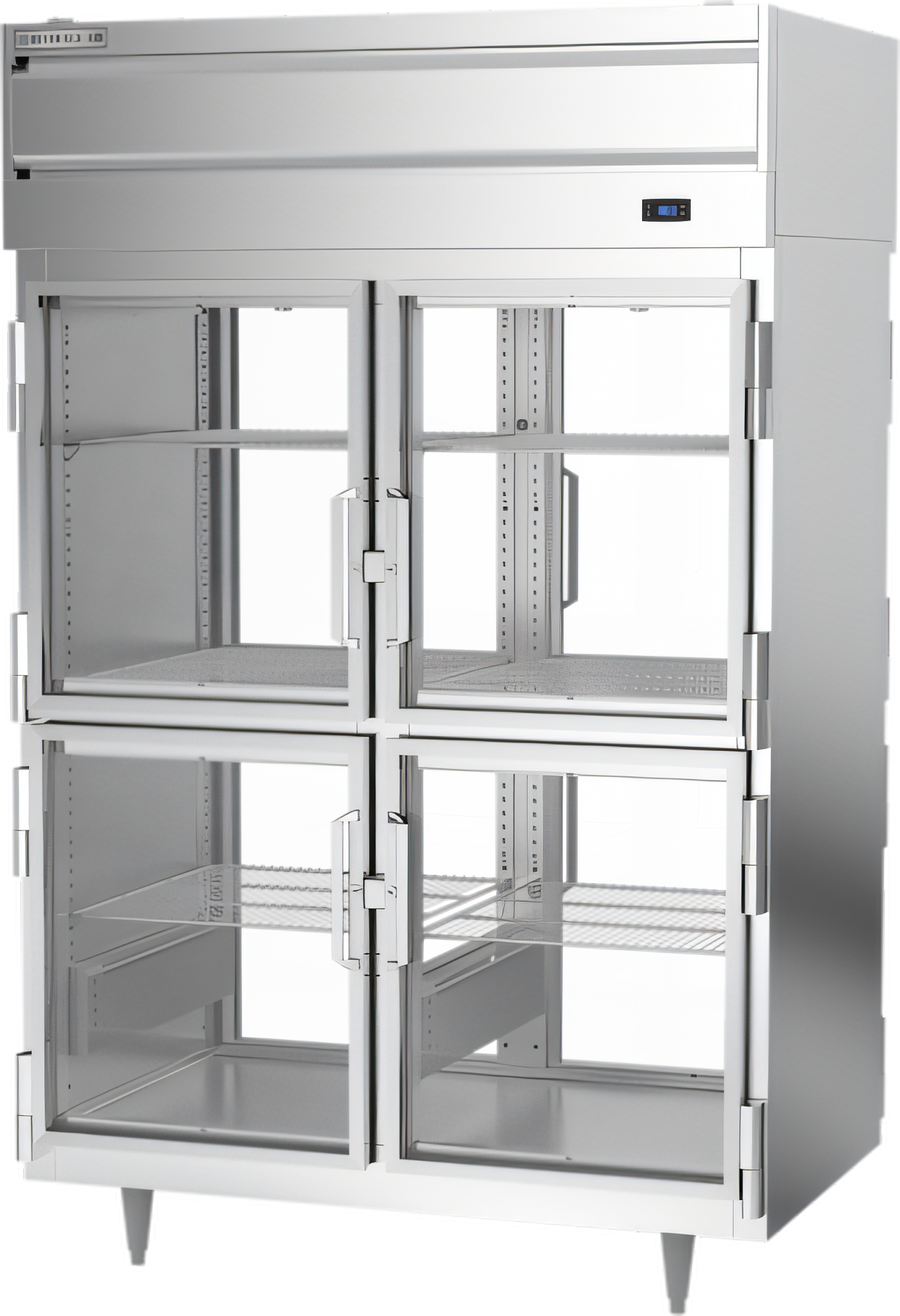 Product image #1 for Beverage-Air P Series Pass-Thru Two-Section Pizza Holding Cabinet with 8 Half-Height Glass Doors