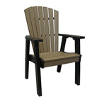 Thumbnail image #1 for Grosfillex UT810886 Outdoor HDPE Adirondack Chair, Weathered Oak/Black