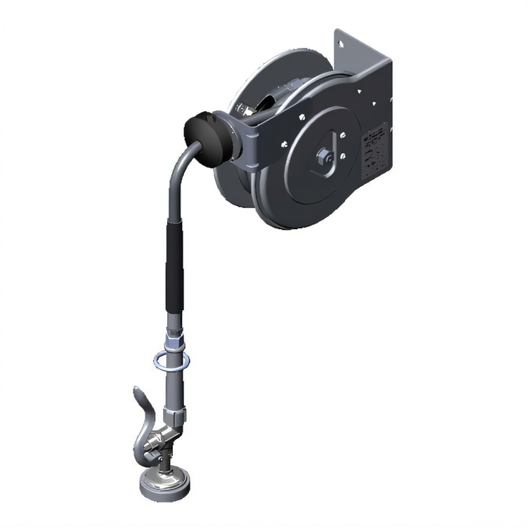 Product image #1 for Open Stainless Steel Retractable Hose Reel with 3/8-Inch x 12-Foot Hose and 1.15 GPM Spray Valve