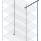 Thumbnail image #1 for Quantum TTK-C24X 24-Inch Chrome Intermediate Overhead Track Shelving Kit, 86-Inch Posts