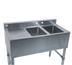 Thumbnail image #1 for Klinger's Trading Two-Compartment Underbar Bar Sink with Left Drainboard, 37 Inches, 304 Stainless Steel
