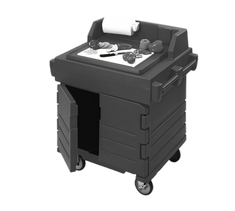 Product image #2 for Cambro CamKiosk Mobile Modular Utility Station with Enclosed Storage Base, Solid Poly Top, 40-9/16 x 33 x 45-1/2 Inches