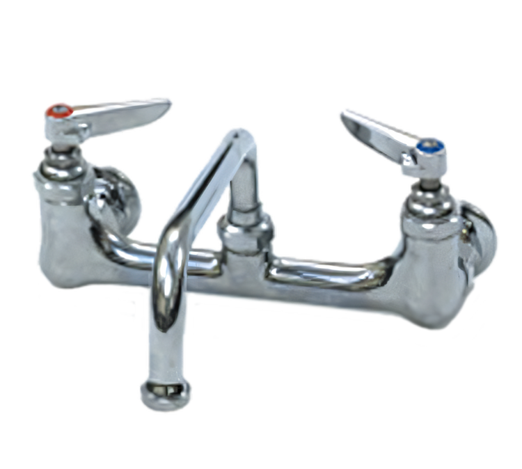 Product image #1 for T&S Extra Heavy-Duty Splash-Mounted Standard Faucet with 10-Inch Swing Nozzle, 8-Inch Centers