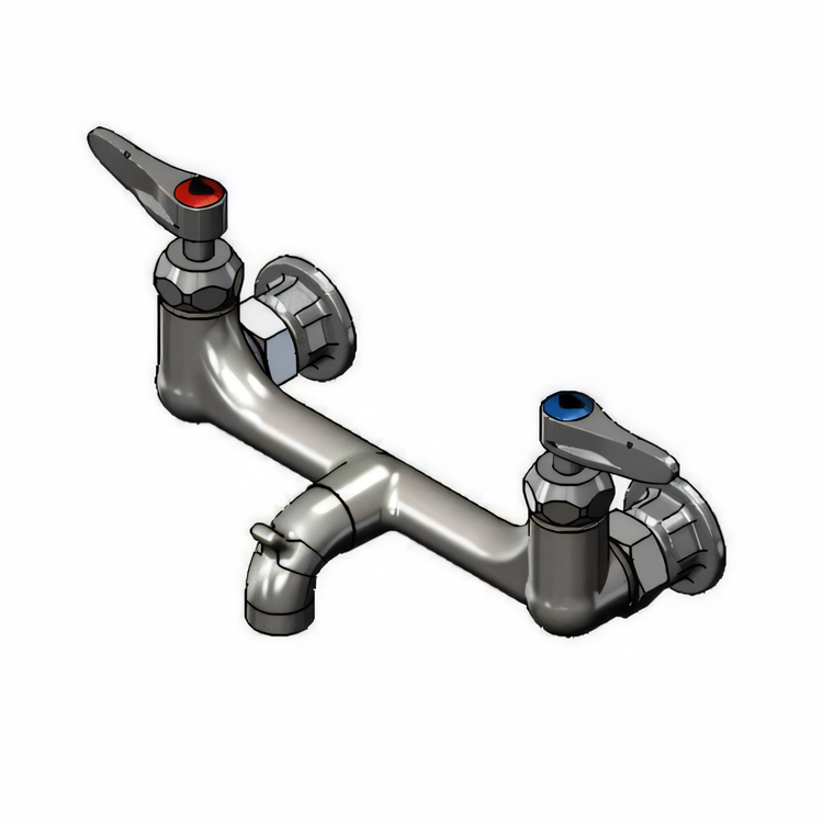 Product image #1 for T&S Brass Wall-Mount 8-Inch Center Service Sink / Mop Sink Mixing Faucet with Vacuum Breaker and Lever Handles