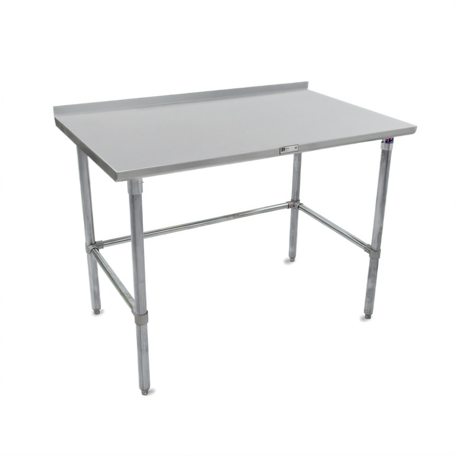 Product image #1 for John Boos Stallion 120" x 36" Stainless Steel Work Table with 14-Gauge 300 Series Top and 1-1/2" Rear Up-Turn