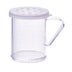 Thumbnail image #1 for 10 oz Clear Polycarbonate Shaker/Dredge with Handle and Snap-On Lid, Extra-Large Holes