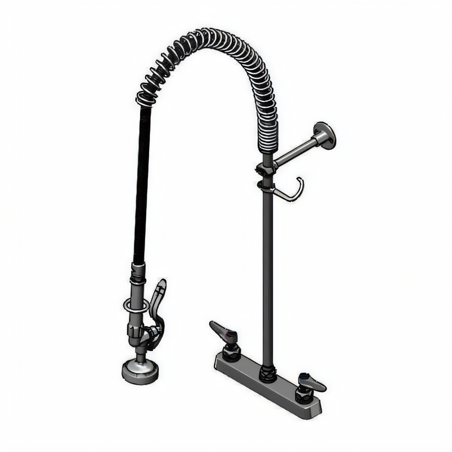 Product image #1 for T&S Brass EasyInstall Workboard Deck Mount Pre-Rinse Unit with 22-Inch Riser