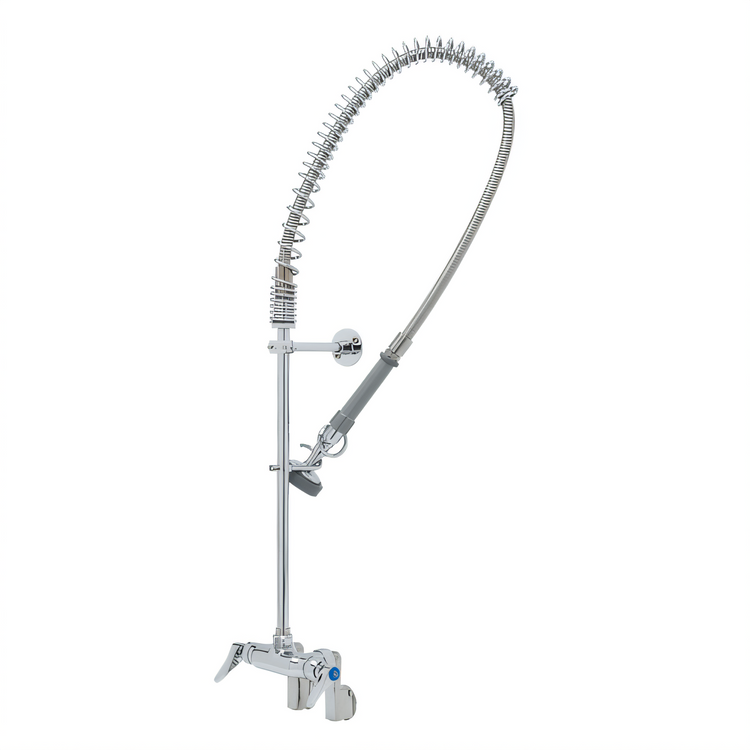 Product image #1 for T&S Brass EasyInstall Wall Mount Pre-Rinse Unit with Adjustable Inlet Arms and 44" Flexible Hose