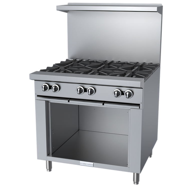 Product image #1 for Garland G Starfire Pro 36-Inch Gas Restaurant Range with Six Open Burners and Storage Base
