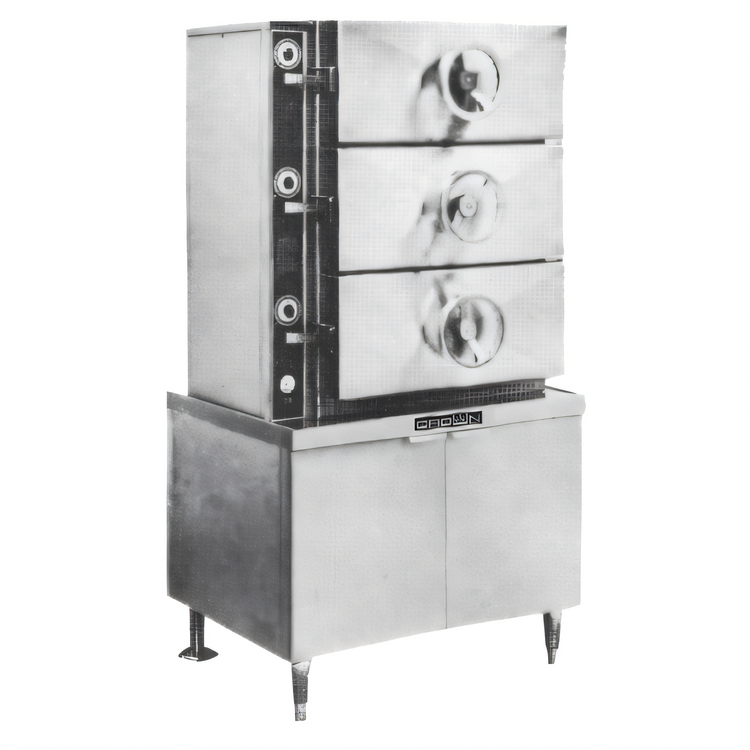 Product image #1 for Crown SC-3 Three Compartment Steam Coil Pressure Steamer with Cabinet Base