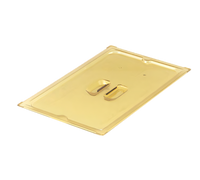 Super Pan 3 2/4 GN Solid Food Pan Cover, Amber High-Temp Plastic with Handle