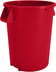 Thumbnail image #1 for Bronco 32 Gallon Round Stackable Waste Container, Red Polyethylene Trash Bin