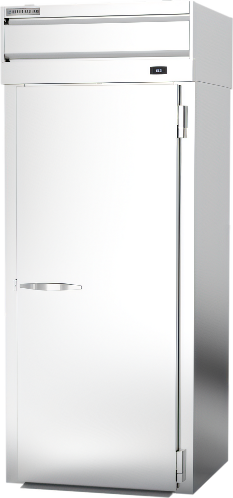 Product image #1 for Beverage-Air P-Series Extra Tall Roll-Thru Refrigerator, One-Section, Top-Mount Self-Contained, Two Solid Doors