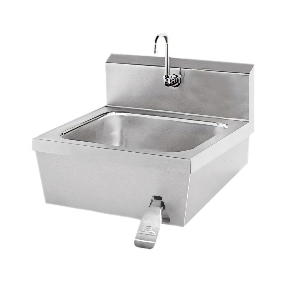 Product image #1 for Advance Tabco Wall Mounted Hand Sink with Knee Valve and Gooseneck Faucet, 16 x 14 x 6-Inch Deep Bowl