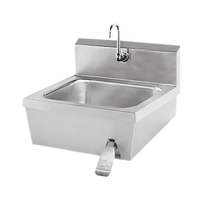 Advance Tabco Wall Mounted Hand Sink with Knee Valve and Gooseneck Faucet, 16 x 14 x 6-Inch Deep Bowl