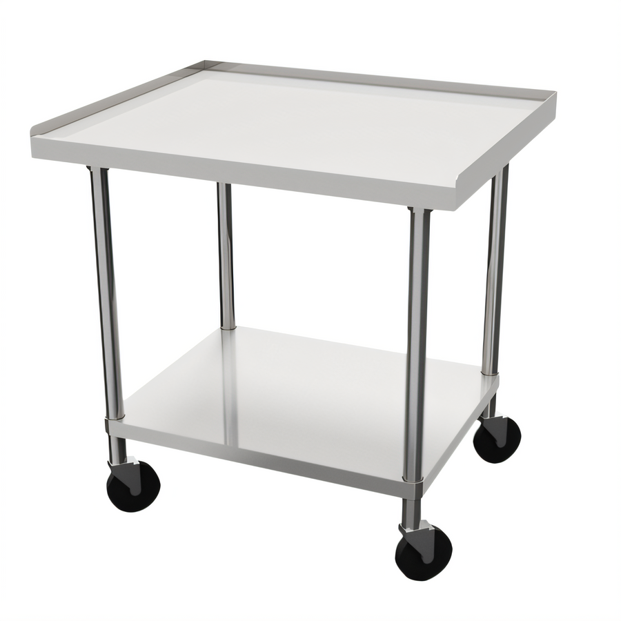 Product image #1 for 36-Inch High Stainless Steel Equipment Stand with Adjustable Undershelf, V-Edge Front, Side and Rear Splash, and Casters