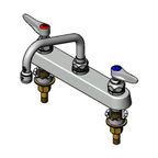Thumbnail image #1 for T&S Brass B-1120-XS Deck-Mount Workboard Faucet, 8-Inch Centers, 6-Inch Swing Nozzle, Quarter-Turn Cartridges