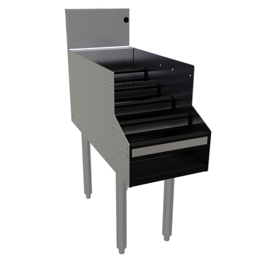 Product image #1 for Glastender Free-Standing Stainless Steel Underbar Liquor Steps, 12" W x 29" D, 5-Step