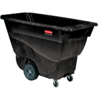 Rubbermaid Commercial Structural Foam Tilt Truck Trash Cart, 1/2 Cubic Yard, 450 lb. Capacity, Black