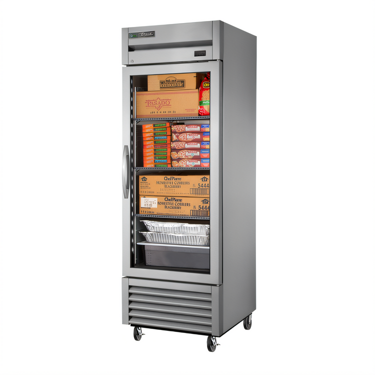 Product image #1 for True One-Section Reach-In Glass Door Freezer, -10°F, Self-Contained Bottom-Mounted, Stainless Steel