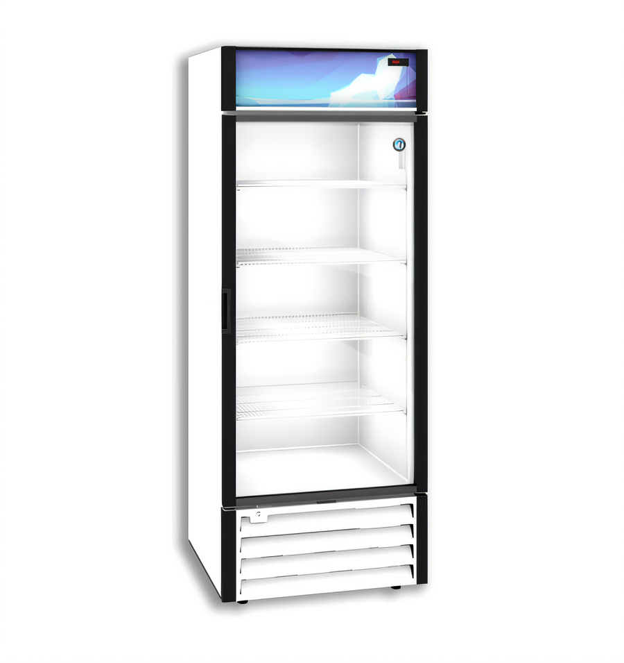 Product image #1 for 26 Cu. Ft. White Glass Door Reach-In Merchandiser, One Section, Bottom-Mount Self-Contained