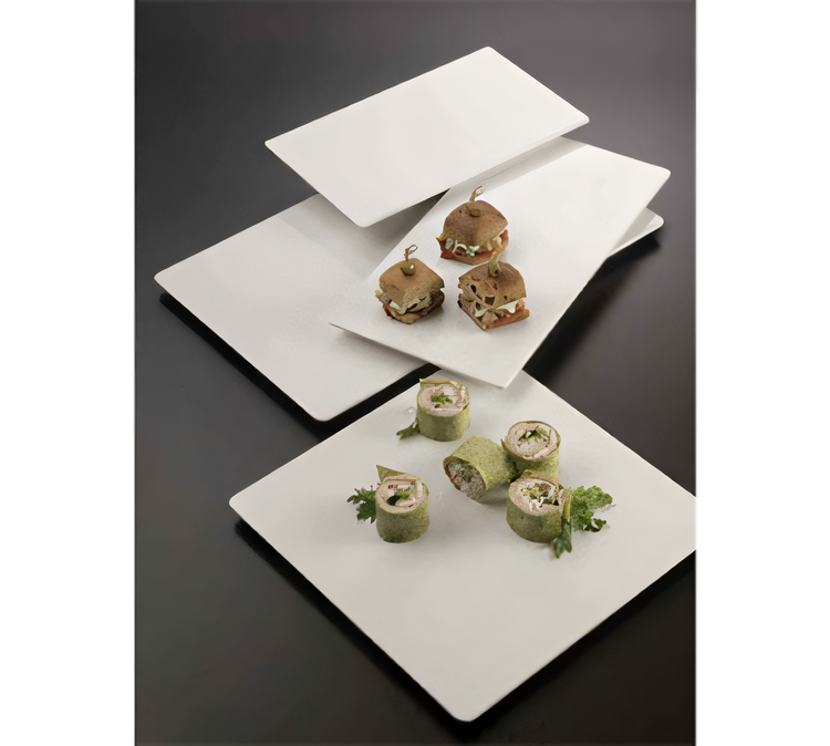 Product image #1 for American Metalcraft Flat Rectangular Break-Resistant Melamine Platter, 14-1/2 x 8-1/4 in., White