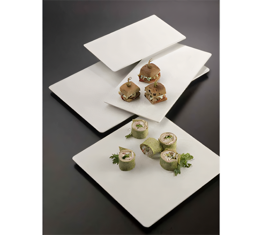 Product image #1 for American Metalcraft Flat Rectangular Break-Resistant Melamine Platter, 14-1/2 x 8-1/4 in., White