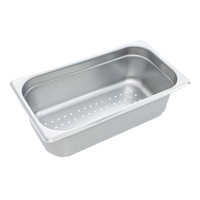 Crestware Saf-T-Stak 1/3 Size 4-Inch Deep Perforated Steam Table/Holding Pan