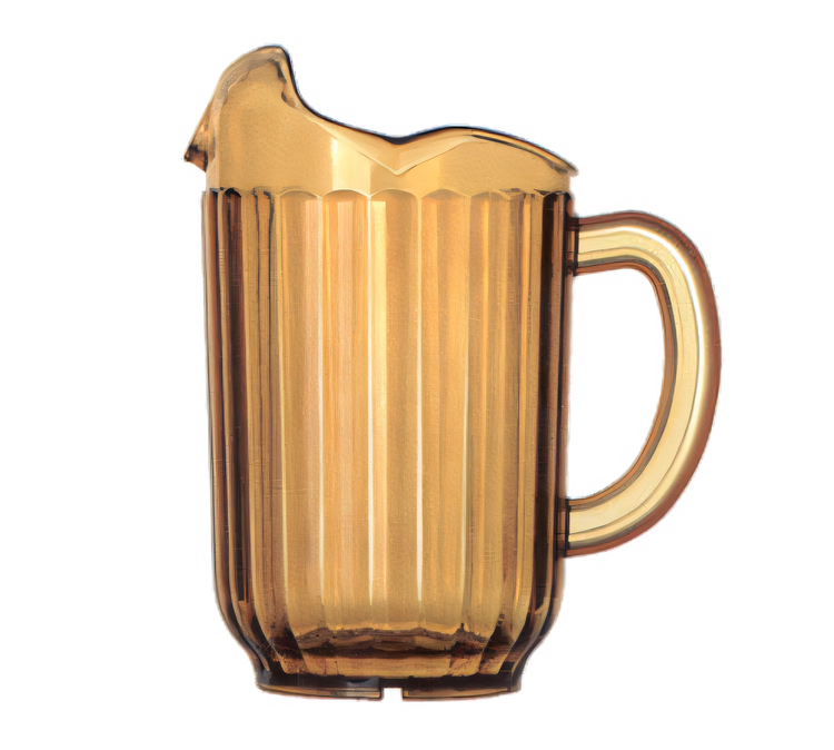 Product image #1 for Vollrath Tuffex I Deluxe Three-Lipped Amber Polycarbonate Water Pitcher, 60 oz.