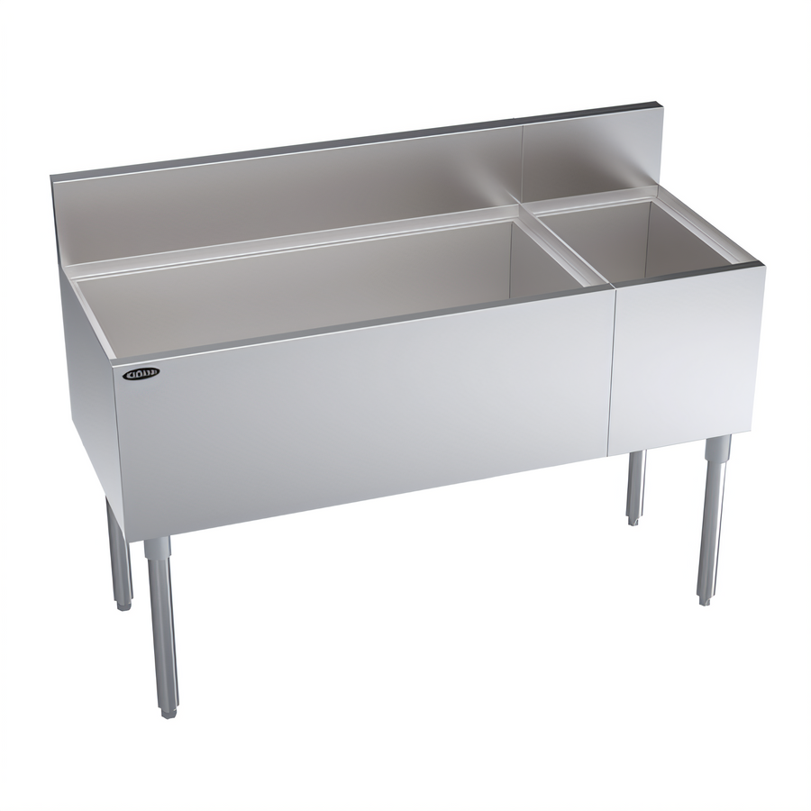 Product image #1 for Krowne Royal Series 48" Underbar Combination Ice Bin with 10-Circuit Cold Plate, Left Ice Bin and Right Bottle Well