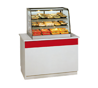 24-Inch Countertop Heated Display Case with Curved Glass and 2 Heated Shelves