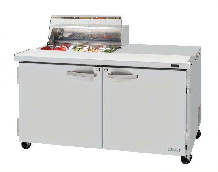 Product image #1 for Turbo Air PRO Series 60-Inch Two-Section Sandwich/Salad Prep Table with Clear Lid and 2 Solid Doors