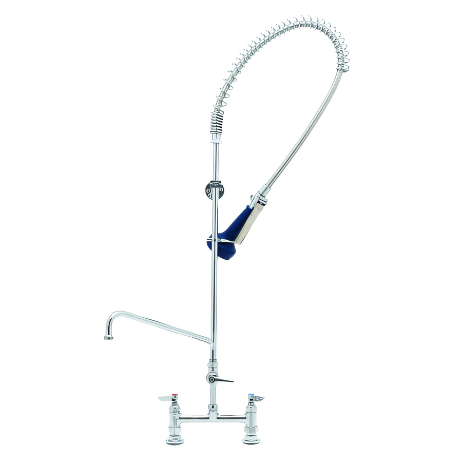 Product image #1 for EasyInstall Deck-Mount Pre-Rinse Unit with Spring-Action Gooseneck, 6 Inch Add-On Faucet, and 1.07 GPM Spray Valve