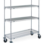 Thumbnail image #1 for Metro Super Erecta A336BC Chrome Wire Stem Caster Cart, 4 Adjustable Shelves, 36 x 18 x 67-7/8 Inches, 600 lb Capacity